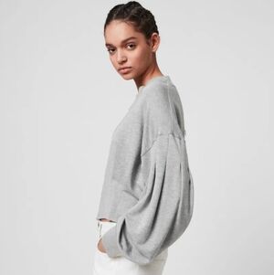 All Saints Cropped Grey Top